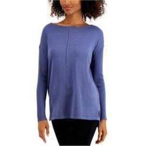 Style & Co Seam-Front Tunic Sweater Washed Indigo PS